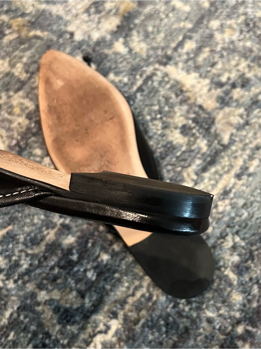 Margaux Black Leather Mules / Flats with Pointed-Toe - Picture 4 of 5